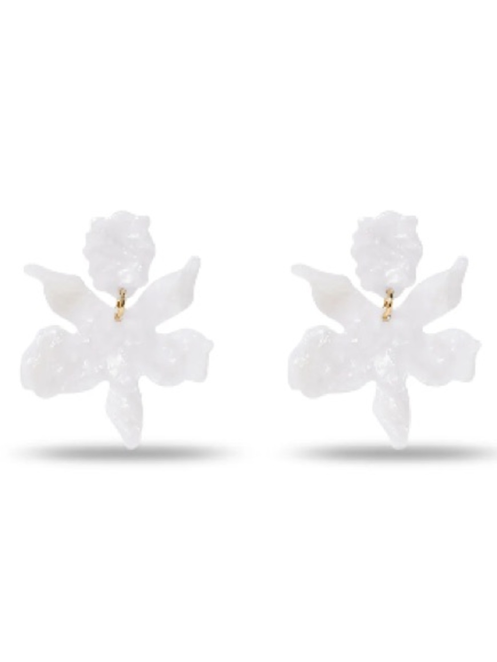 Lele Sadoughi Mother of Pearl Small Paper Lily Earrings NWT - Picture 3 of 7